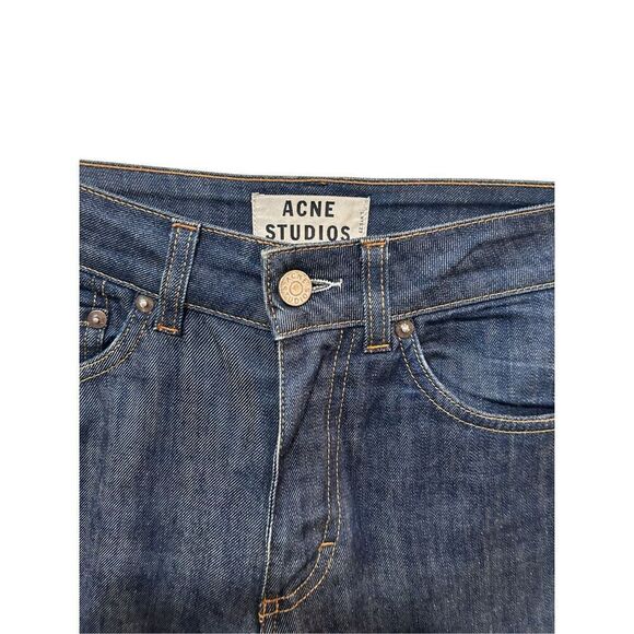 Acne Studio Dark Wash Needle Raw Jeans Size 25/32 Classic Capsule - Picture 5 of 10